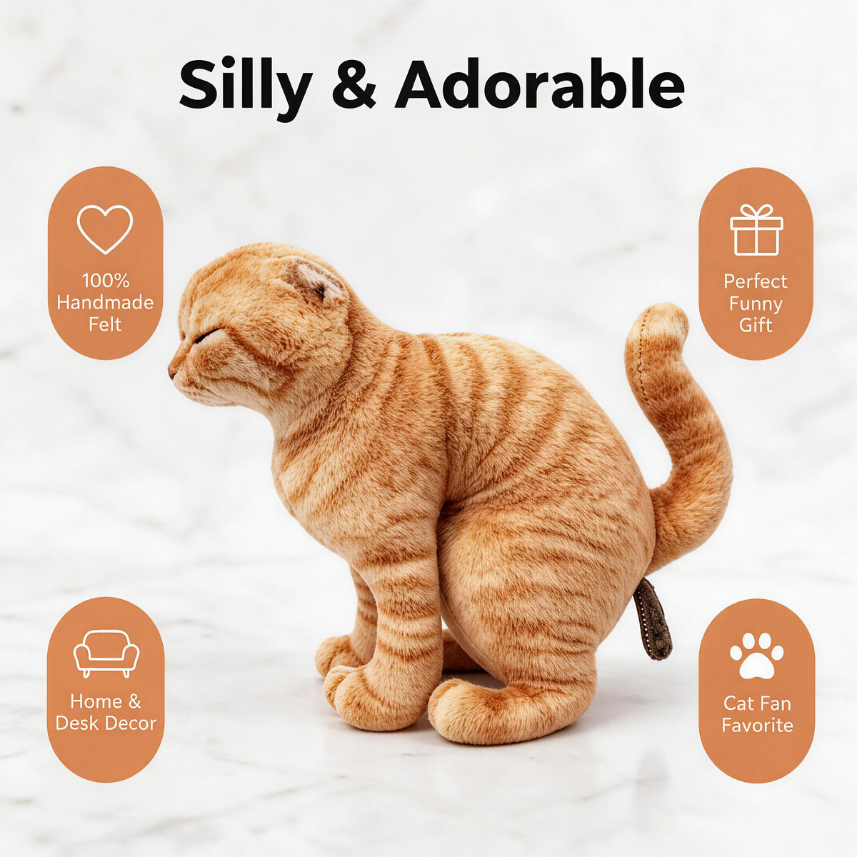 Poopoocat — Cheeky Orange Cat Plush